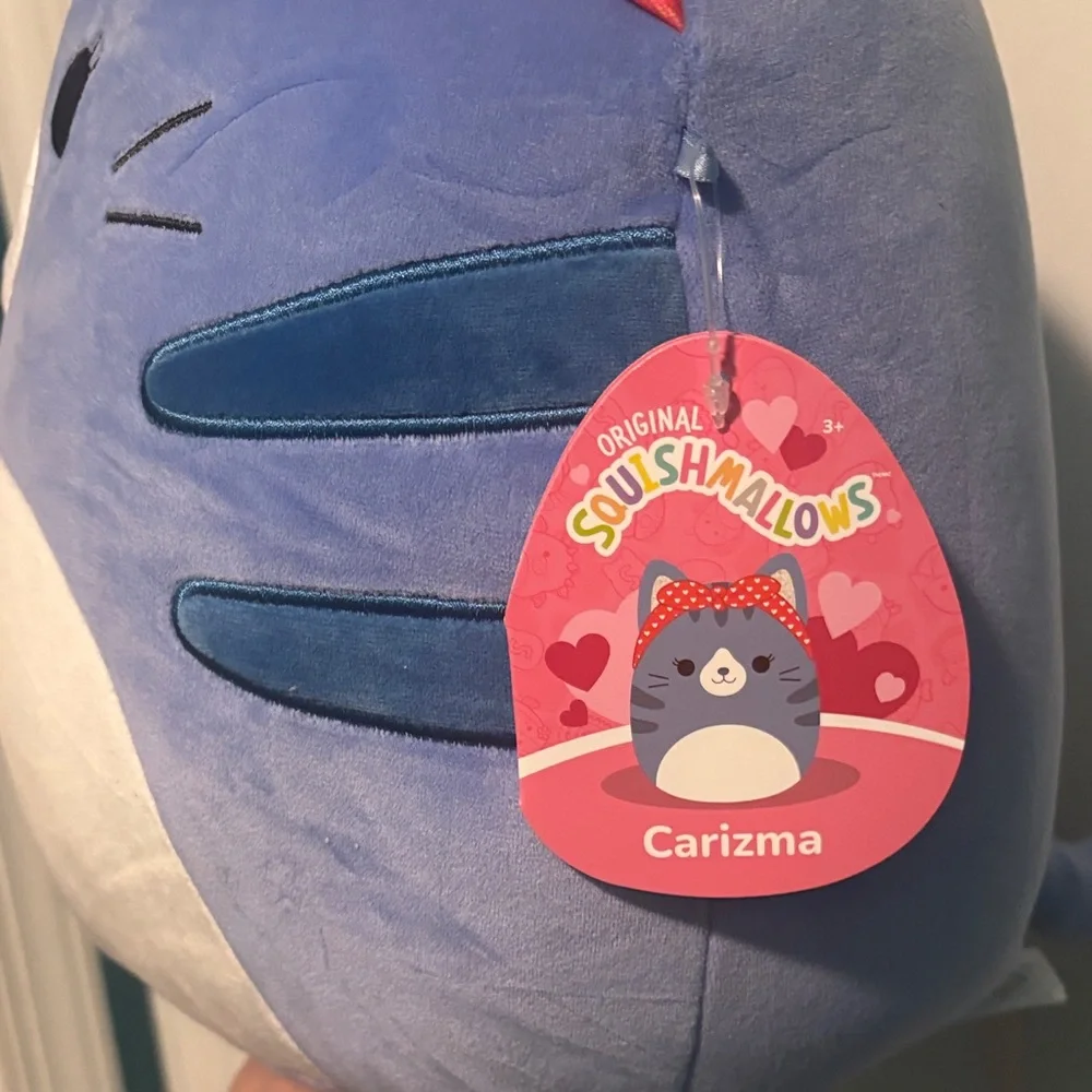 Squishmallows Blue Cat with Red Bandana
